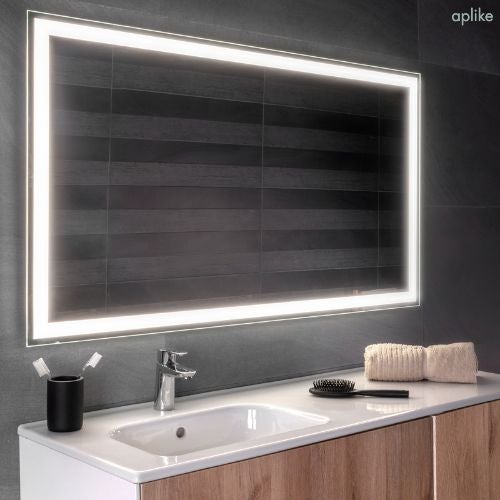100×60 cm Specchio da Bagno Rettangolare a LED Specchio da Toeletta