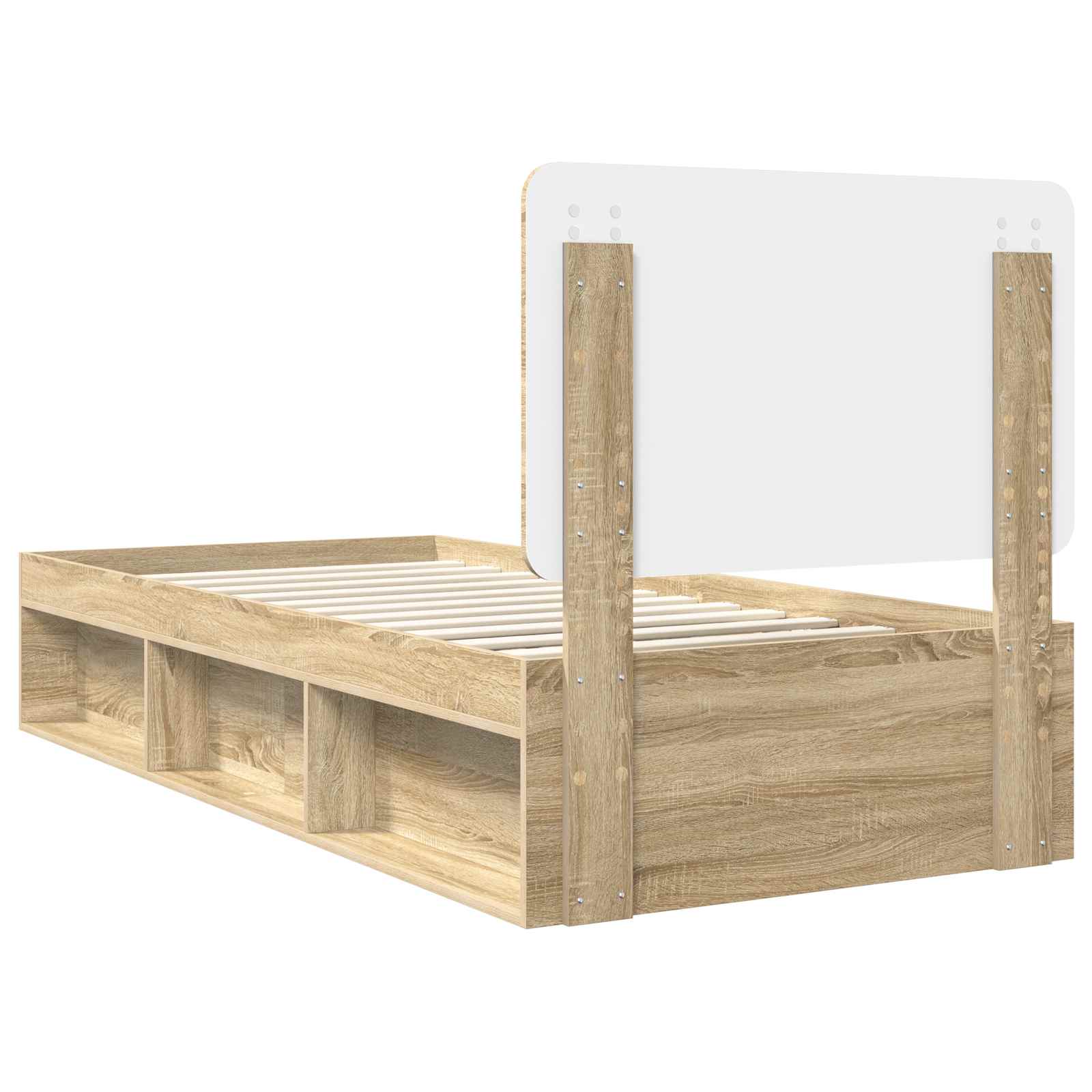 Cadre de lit chêne 75 x 190 cm bois de pin massif - 9
