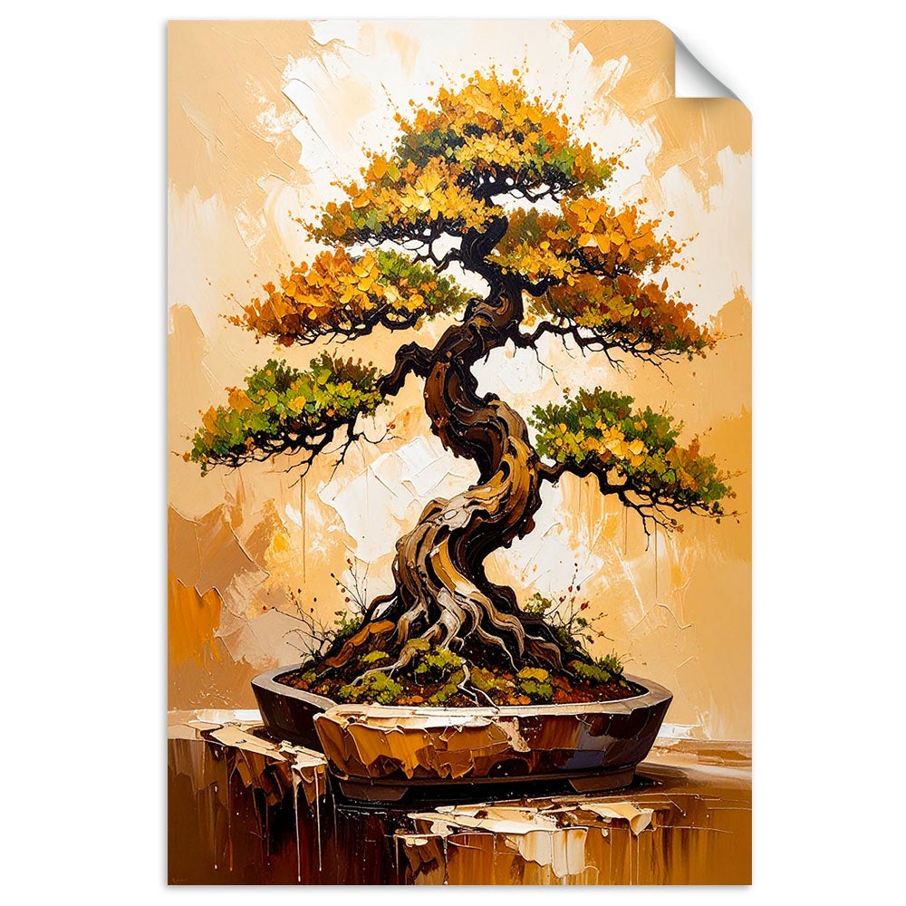 Naklejki samoprzylepne do salonu sypialni, Drzewko Bonsai 90x130