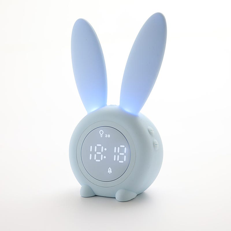 Rabbit With Timer Cute rabbit timer alarm clock night light blue | Leroy Merlin