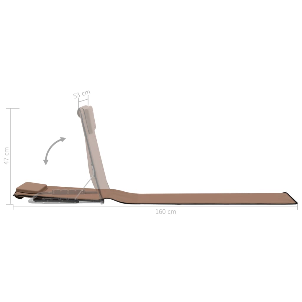 Tapis de plage pliants 2 unités en acier et tissu marron – ComfortXL - 9