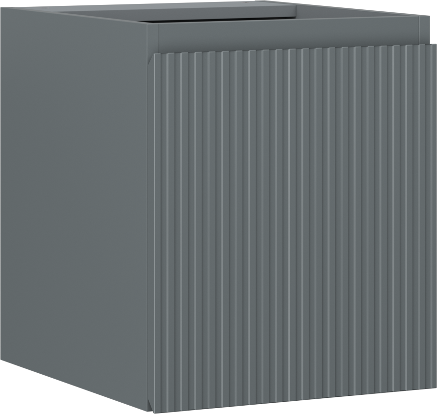 Mexen Rivel szafka łazienkowa podumywalkowa 40 cm, 1 drzwi, ryflowana, grafit mat - 91A21-04047-1-BF66