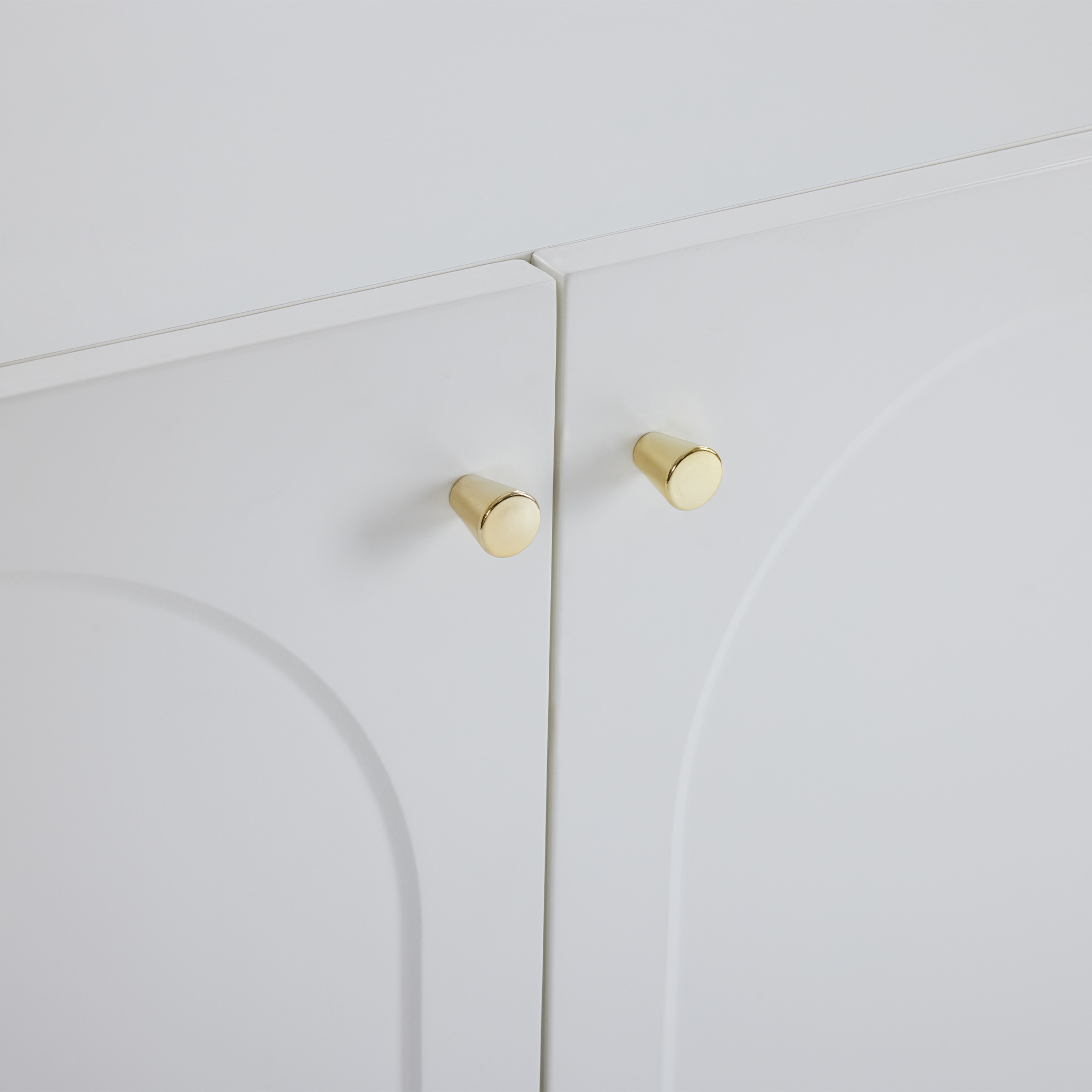 Buffet - 2 portes avec étagères régables - Blanc - 5