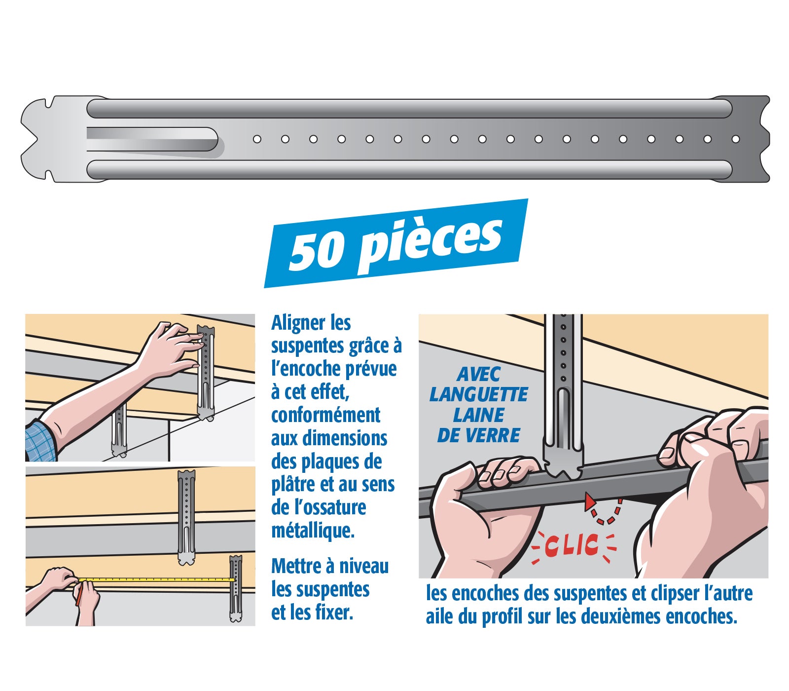 Suspentes Longues 400 mm F45 Semin, Boite de 50 (lot de 2) - 2