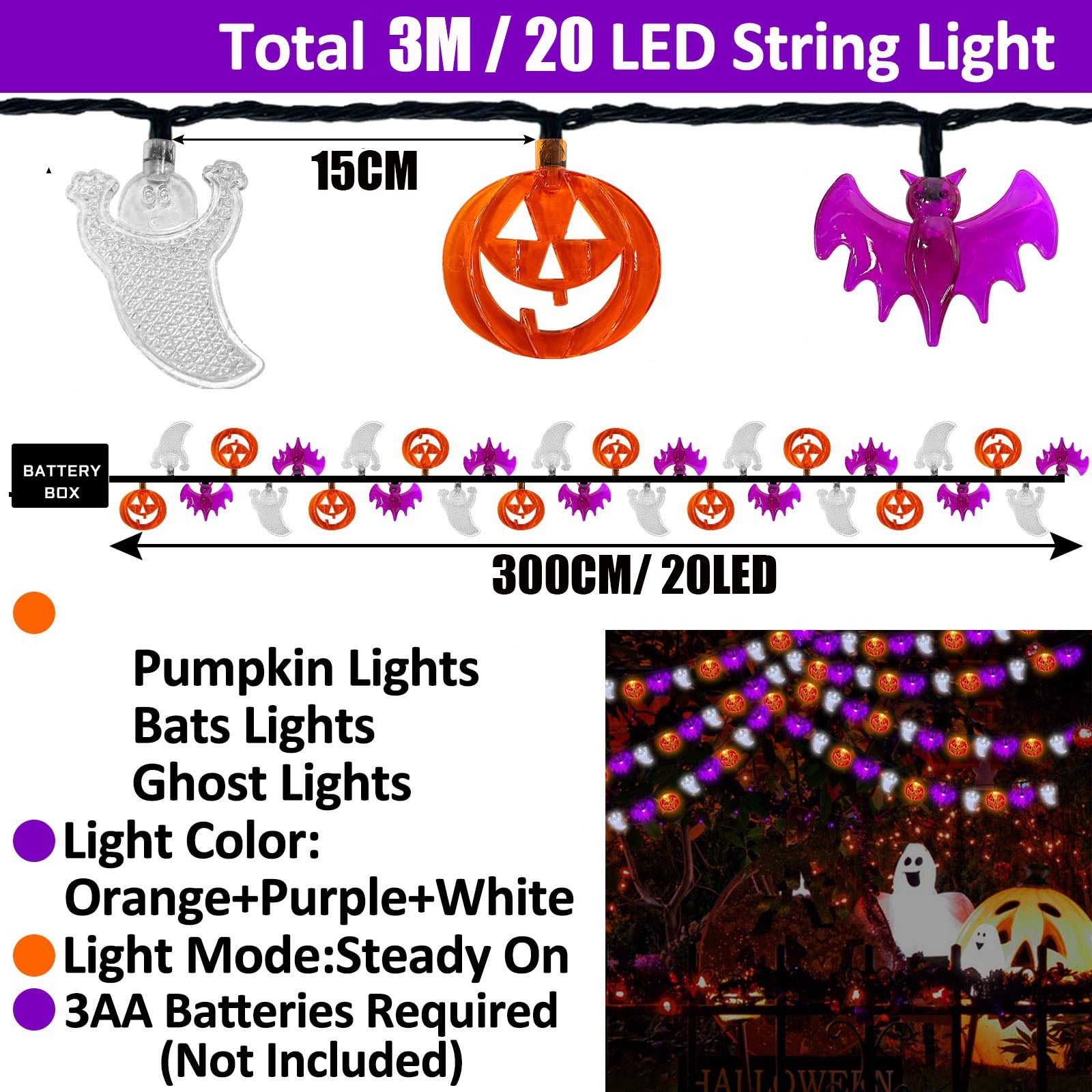 Catena Luminosa a LED da 3 m con Stelle e Lune Multicolori - Luci a Tenda con 8 Modalità Lampeggianti, Luce d'Ambiente - Spina Elettrica | Leroy Merlin