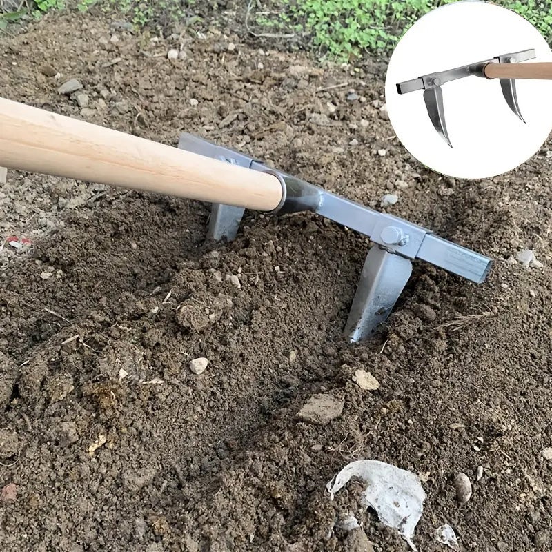 Wytrzymałe zębowe grabie ogrodowe stali węglowej regulowanym rozstawem grabie stali pogrubionej wykonane jednego kawałka odpowiednie pielenia uprawy