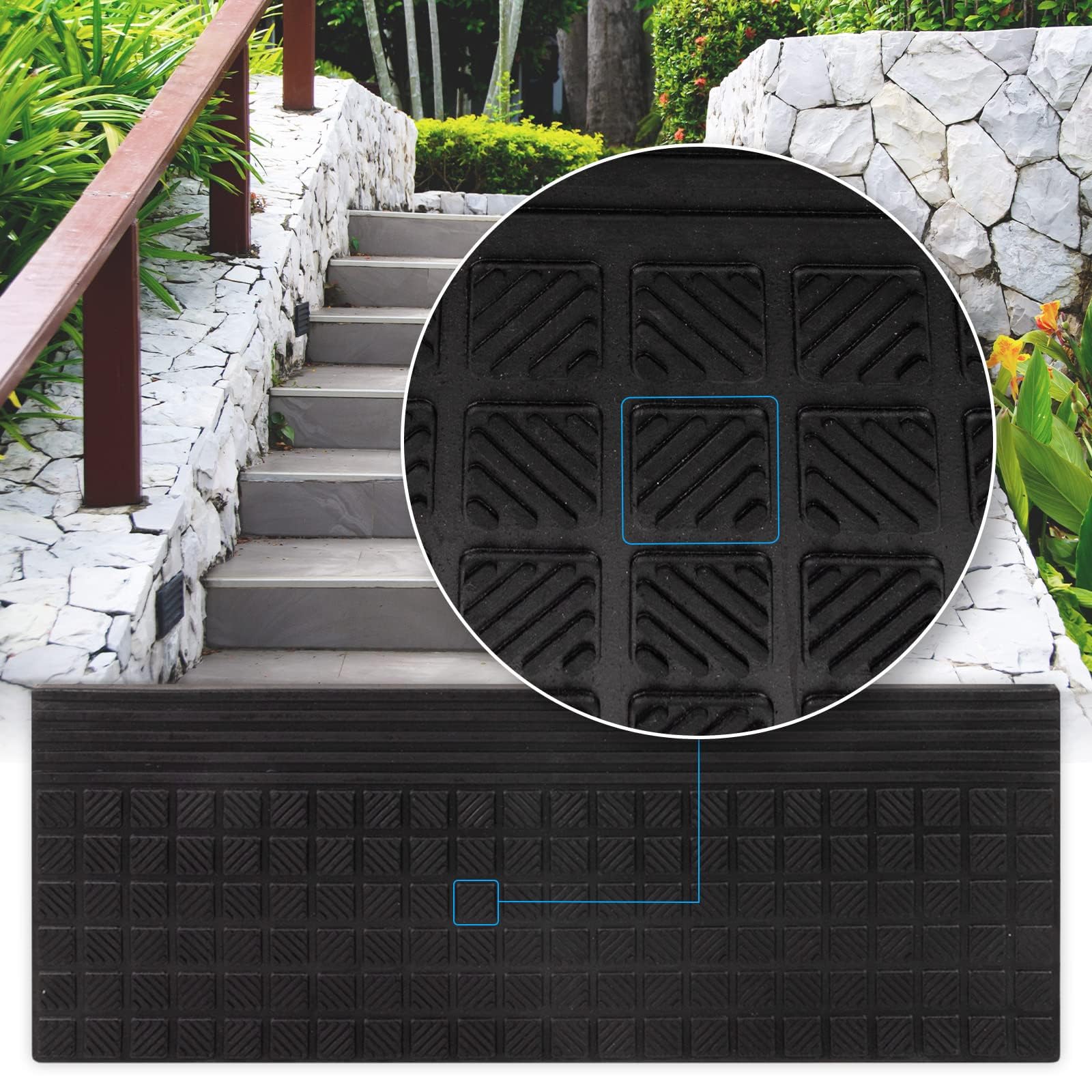 Tapis d'escalier en caoutchouc Antidérapant Diamond 30 x 90 cm 1 pièce - 5