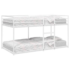 Letto A Castello 90x190 Cm Con Letto Estraibile – Convertibile In 3 Letti Singoli, Metallo Bianco