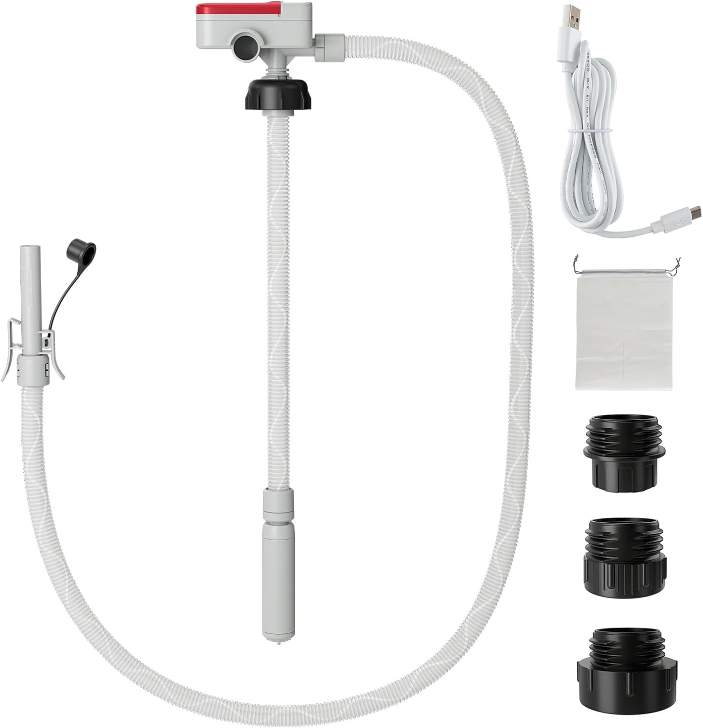 Pompă de ulei portabilă, pompă de aspirație a uleiului cu senzor de oprire automată și 3 adaptoare, pompă de combustibil alimentată prin USB