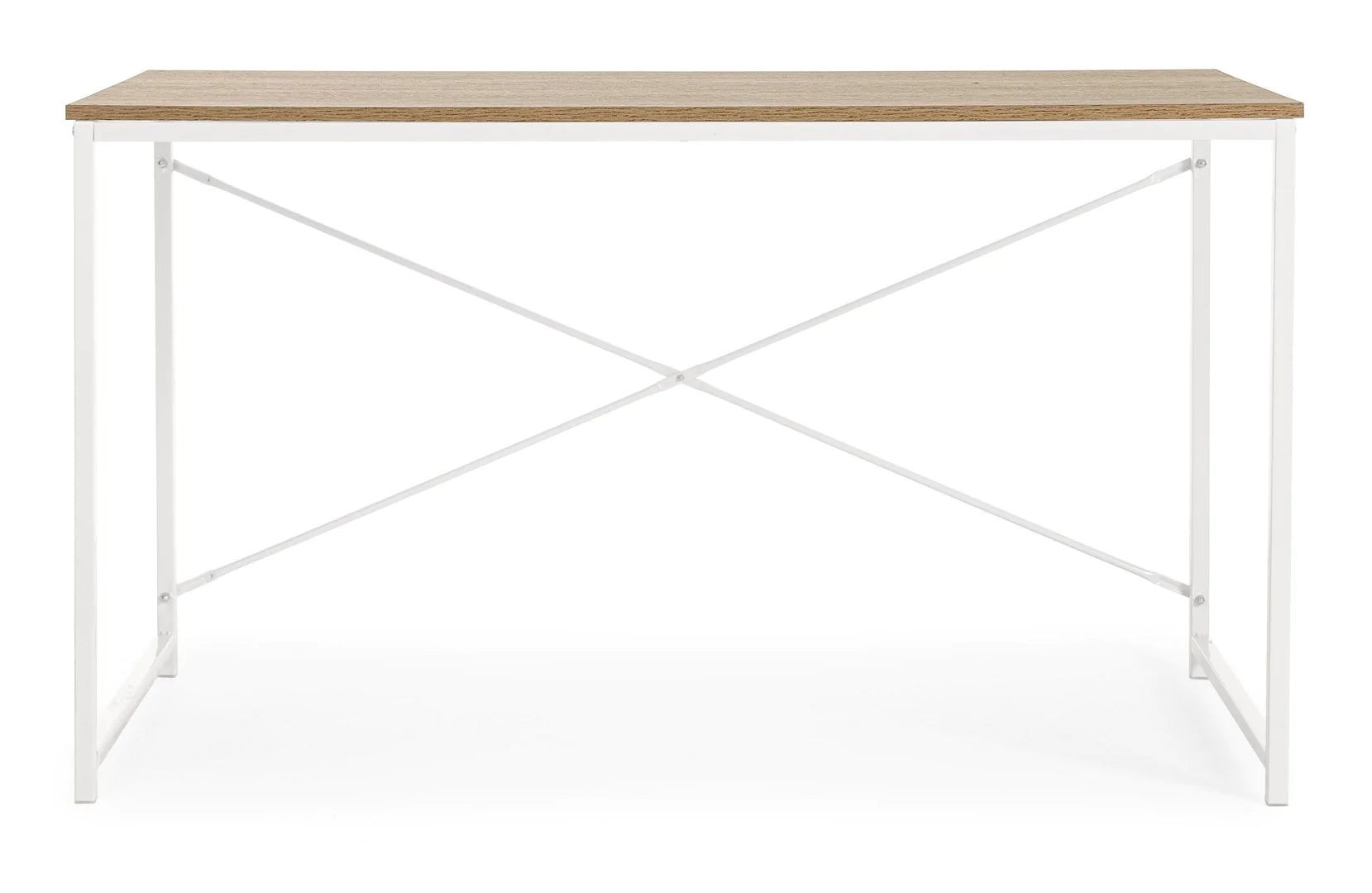 Bureau urbain industriel structure métal blanc 120x60xh.70 cm - 2