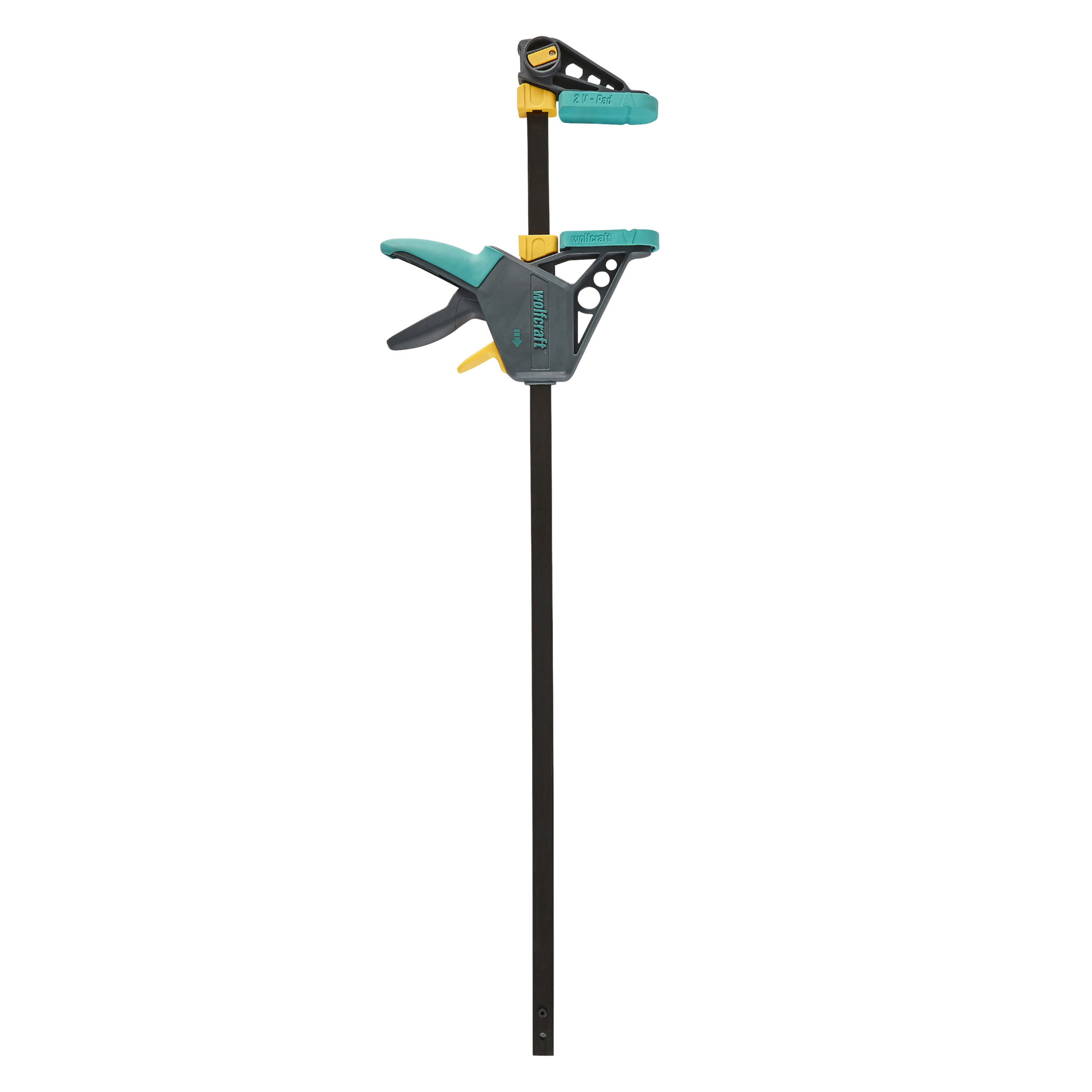 Zacisk jednoręczny EHZ PRO – rozwarcie 700 mm, wysięg 100 mm – maks. siła zacisku 120 kg – wolfcraft 3033000