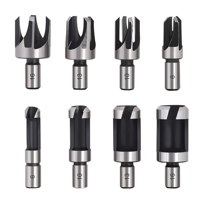 Tourillon Bois 8PCS HSS Foret Bois Fraise à Bouchonner Bois outil de ...