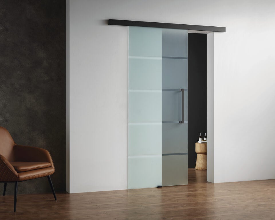 Ușă glisantă din sticlă securizată 8 mm 85 cm - negru