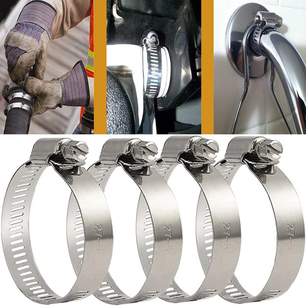 Sztuki, regulowany zacisk węża 27-51 mm, stal nierdzewna 304, metalowy zacisk węża, do domowego węża gazowego, węża wodnego, kabla, kranu itp.