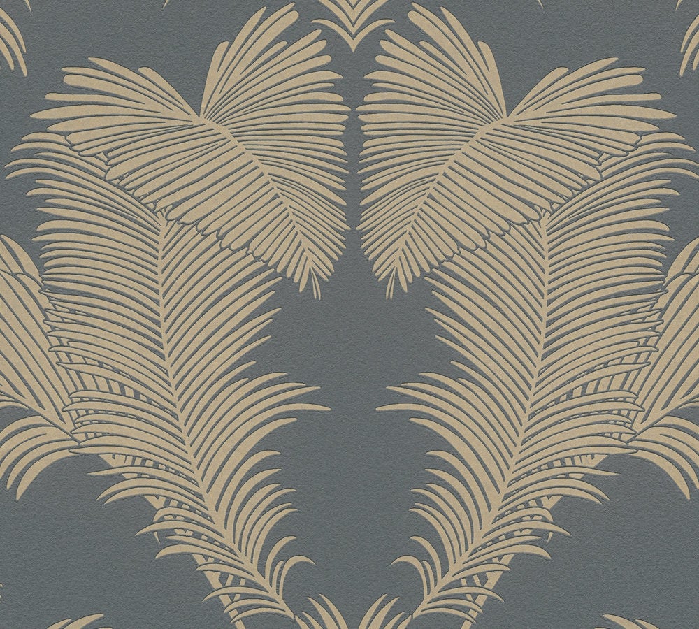 Papel pintado dibujo hojas doradas estampadaspapel pintado con textura para interior moderno papel pintado negro con estampado de naturaleza