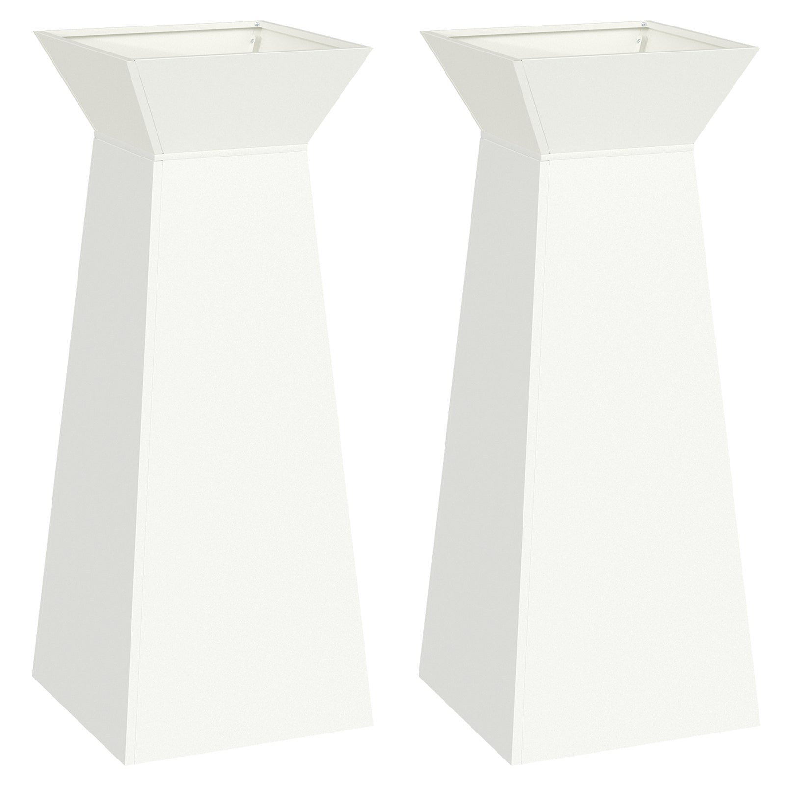 Donica słupowa 2 pcs Biały 40 x 40 x 100 cm vidaXL