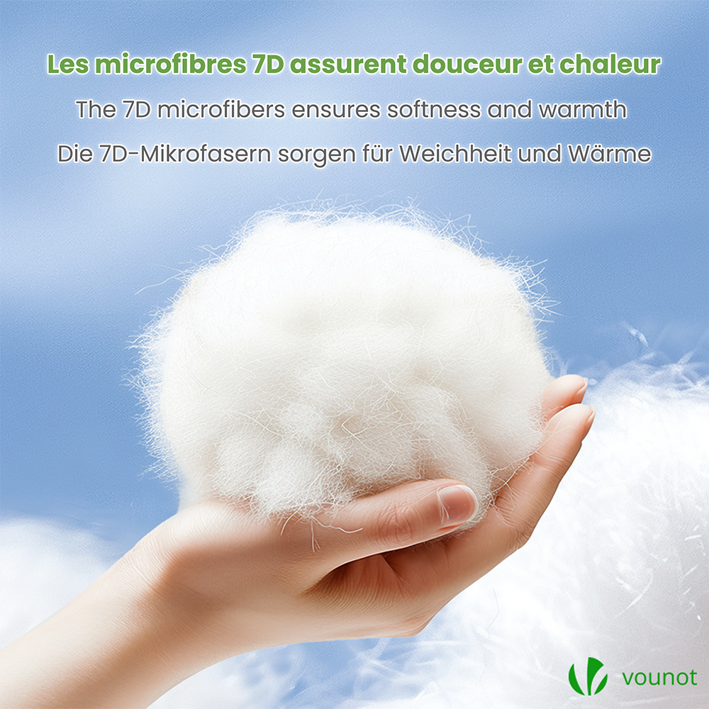 Couette temperee doux avec rembourrage polyester 300gsm 155x200cm blanc VOUNOT® - 3