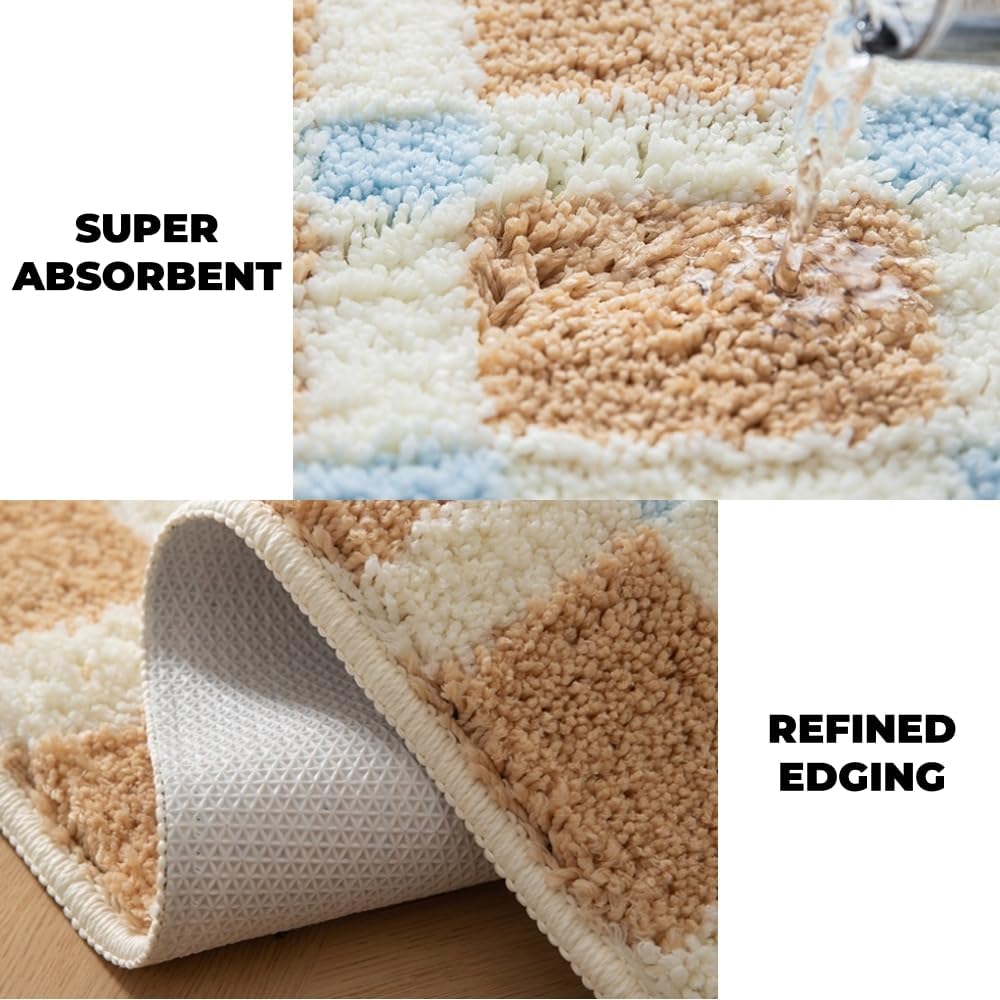 Tapis de chambre 40*120cm, super doux, absorbant, antidérapant, lavable, tapis de sol en peluche, tapis de salle de bain moelleux en microfibre - 3