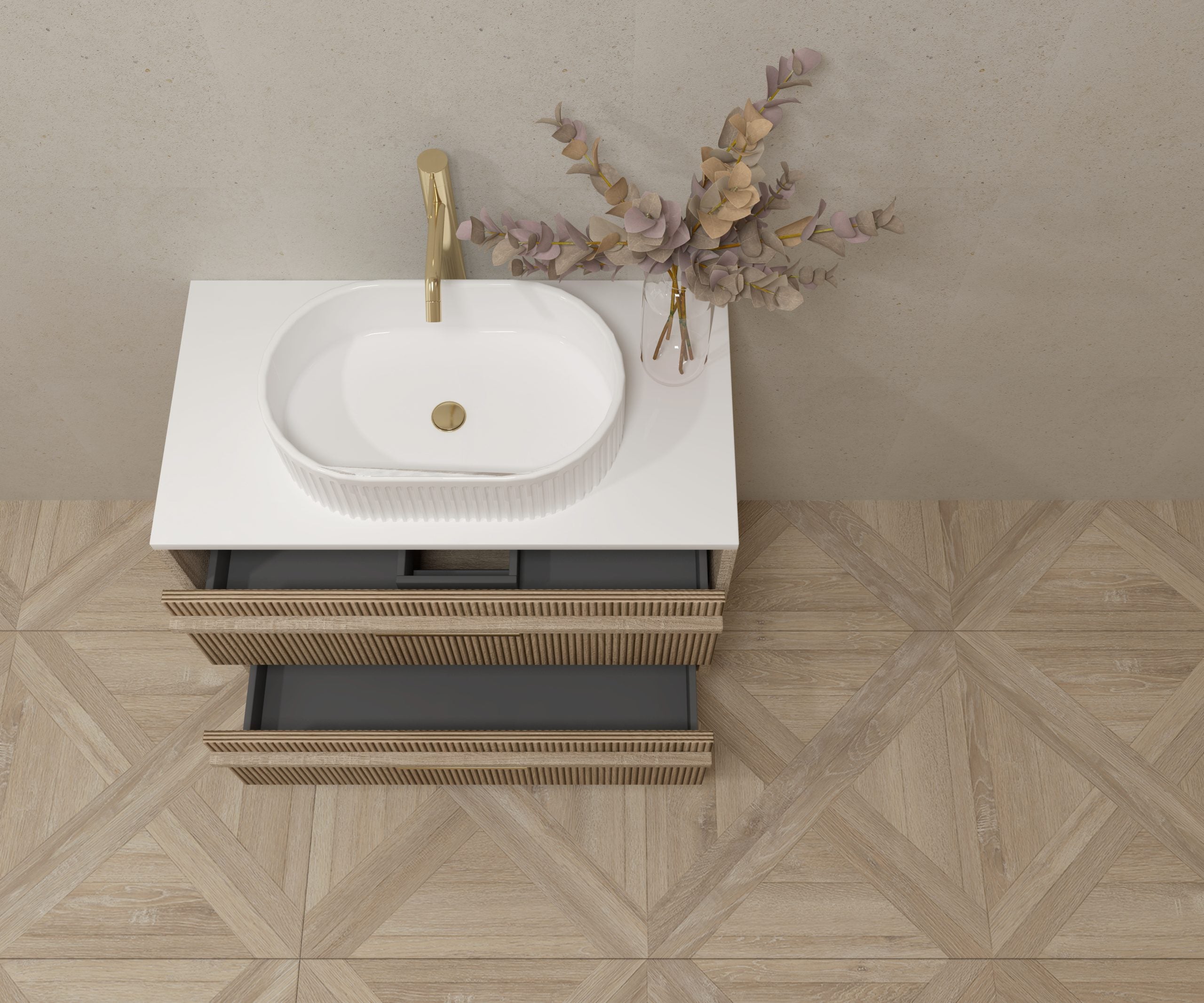 Emene Pack mueble de baño con lavabo PARALLÈLE alcatraz 80cm - 3