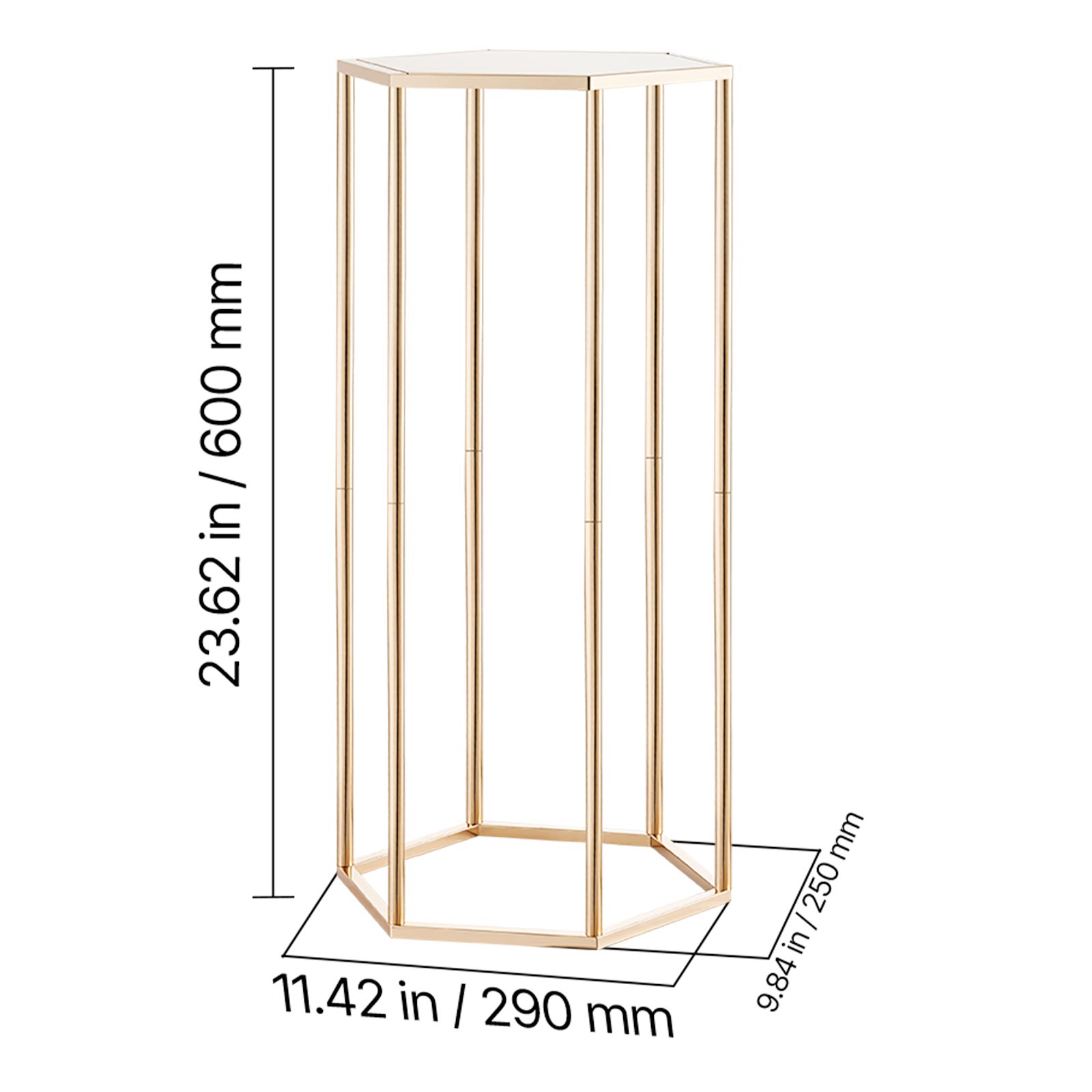 Lot de 10 colonnes SucceBuy pour fleurs de mariage, support floral hexagonal cubique de 60 cm, ideal pour centres de table, fetes, anniversaires - 9