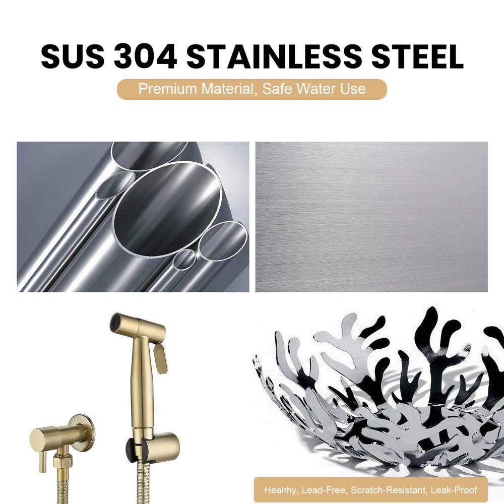 Ensemble Pulvérisateur WC en Acier Inox 304 – Douchette Hygiène Intime, Jet Pressurisé pour Salle de Bain - 5