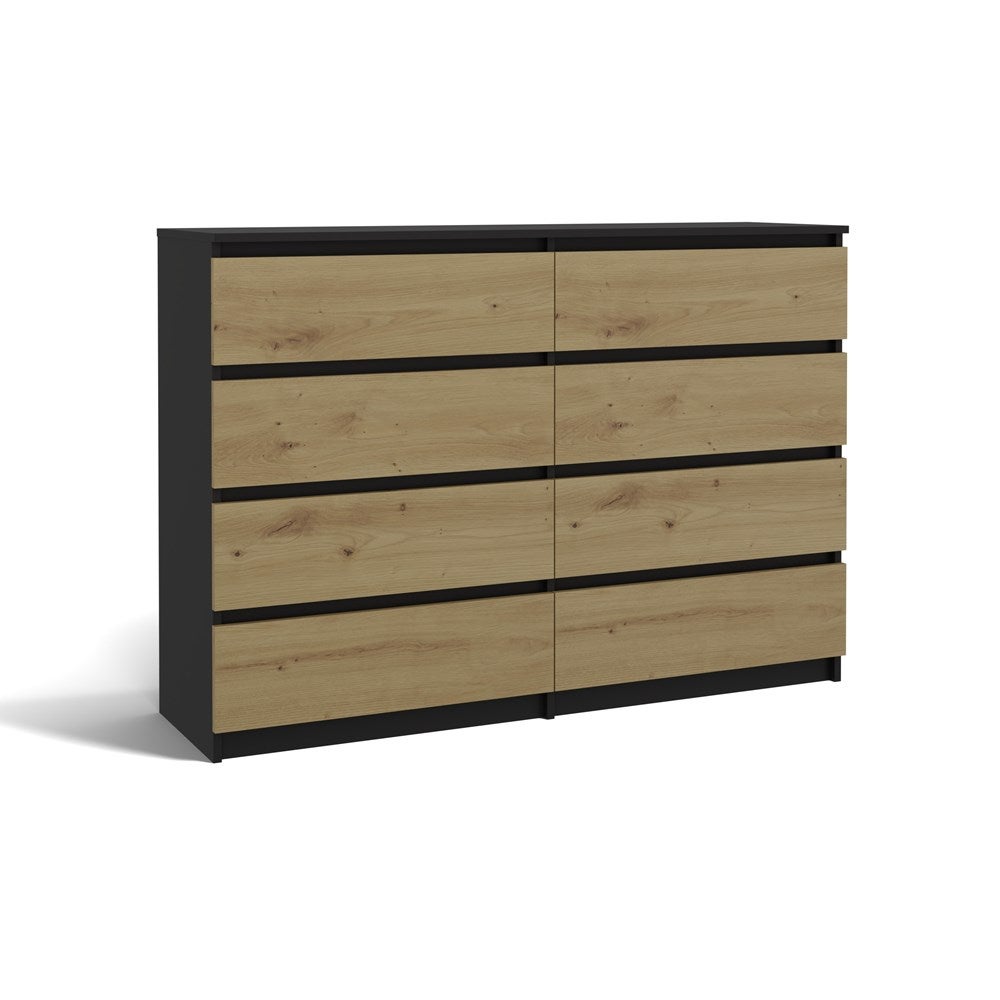 Komoda Topeshop Malwa M8 140 Antracyt / Dąb Artisan 40x138x97 cm