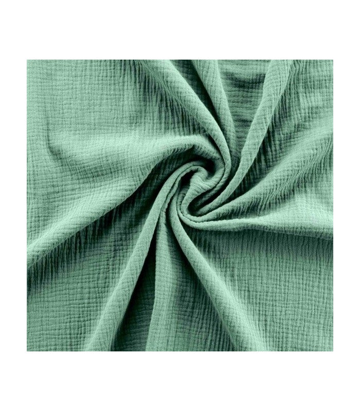 Housse de couette double gaze de coton sauge 220x240cm - 220x240cm - Sauge - 2