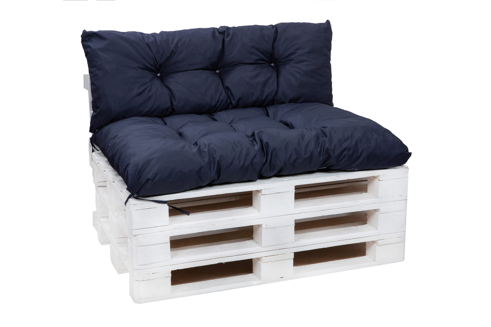 Set cojines para palets 120x80 asiento-respaldo 120x40cm/ colchón para palets con respaldo azul, cojines de jardín, cojín para palets de exterior