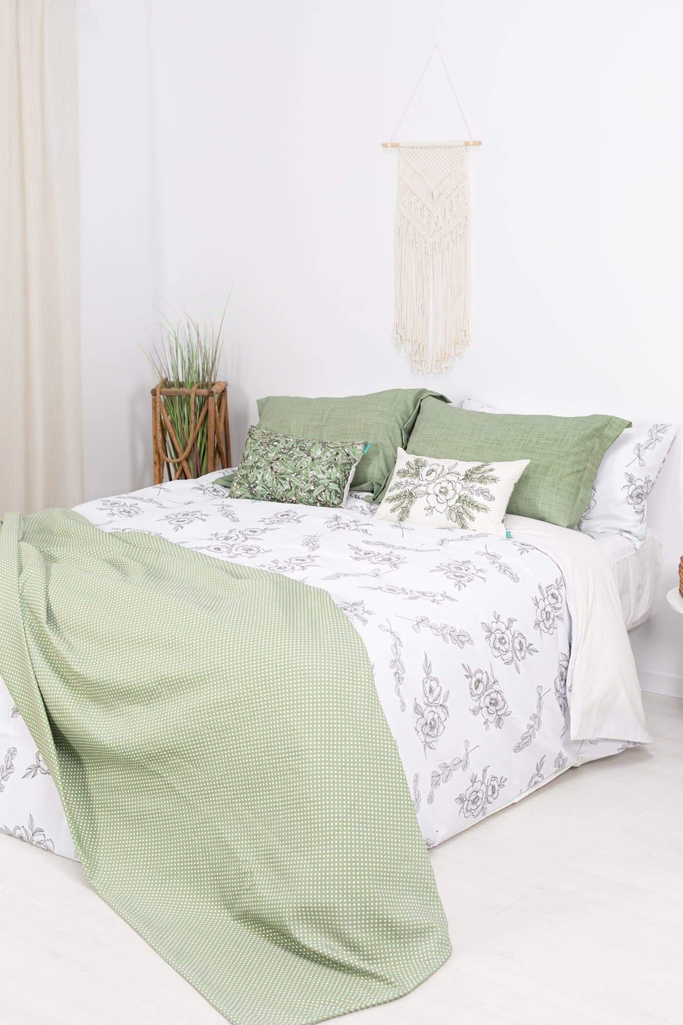 Capa de edredão Flor Contorno Cama200 (290X270) Branco - 6