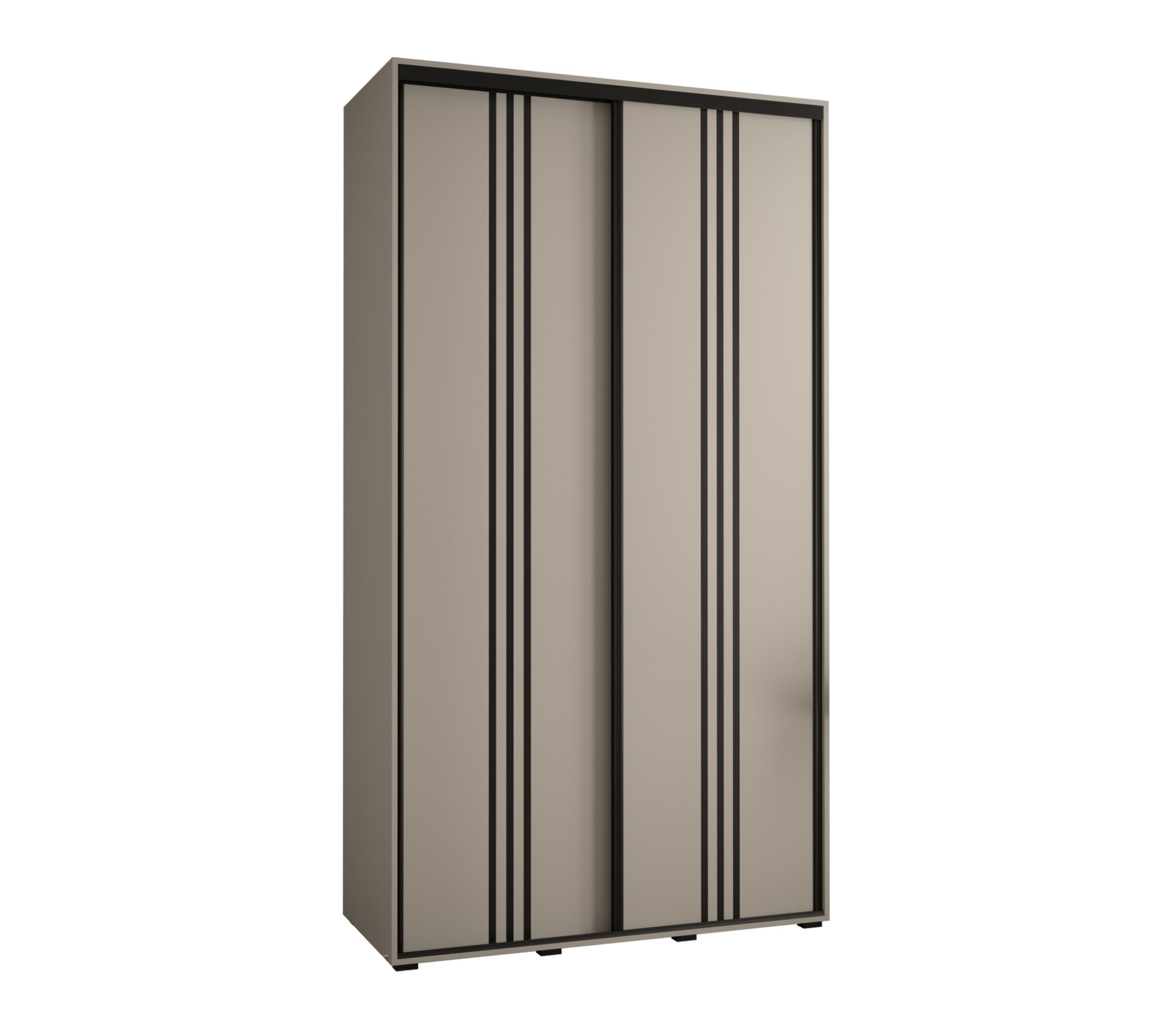 Szafa przesuwna wysoka Dakota 6 140 x 45 x 235,2 cm kaszmir + u. czarny - Abiks Meble