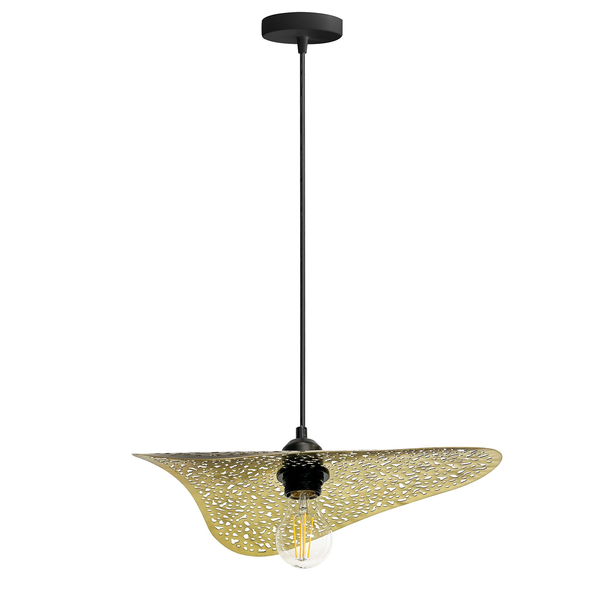 Lampa Sufitowa Wisząca Toolight App1467-1Cp Czarny Złoty