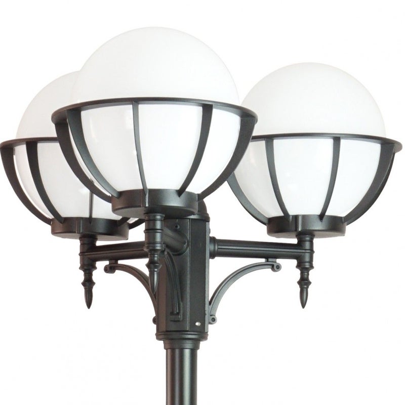 Latarnia ogrodowa Kule czarna 3xE27x60W wym: 285 x 69 x 64 cm aluminium SU-MA