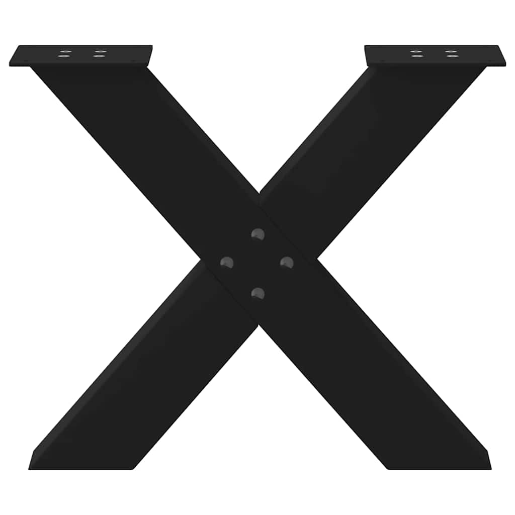 Pernas de mesa de centro Form X 2 unidades aço preto 50x(42-43) cm - COMFORTXL - 5