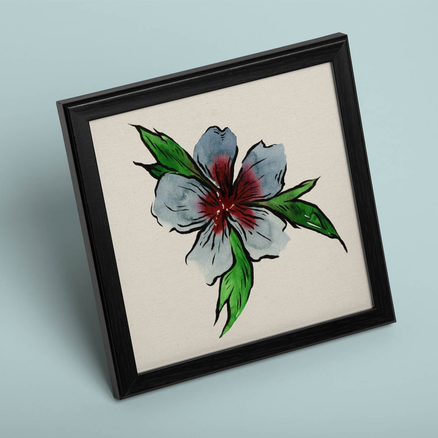 Affiche De Fleur Et De Nature. Bonita Flor Square, Illustré De Dessins De Couleur. Sans Cadre - 2
