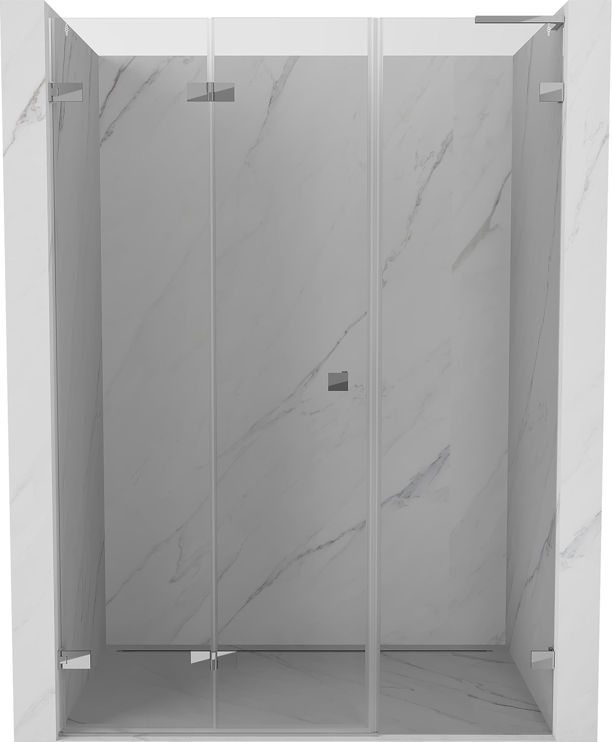 Mexen Lunar-F L drzwi prysznicowe składane lewe 140 cm, transparent, chrom - 836SL-140-050-01-00-L