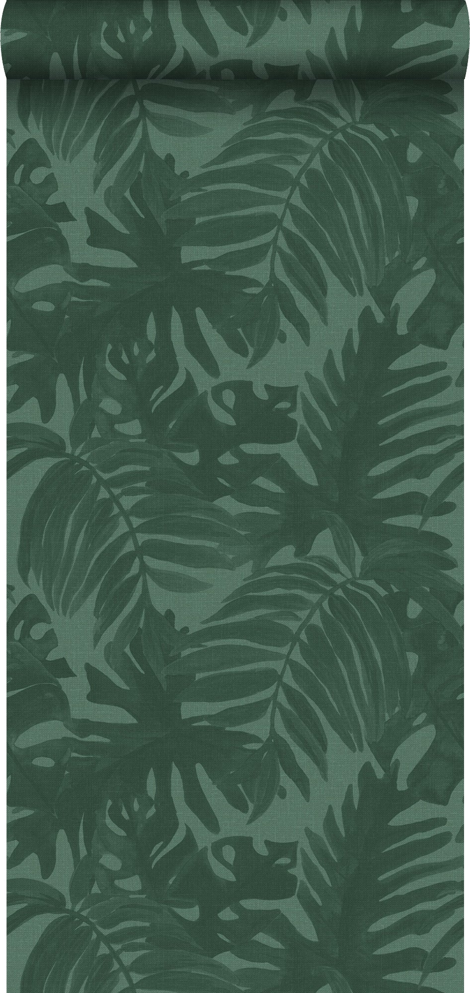 Papel pintado hojas tropicales verde esmeralda - 0,53 x 10,05 m - estahome