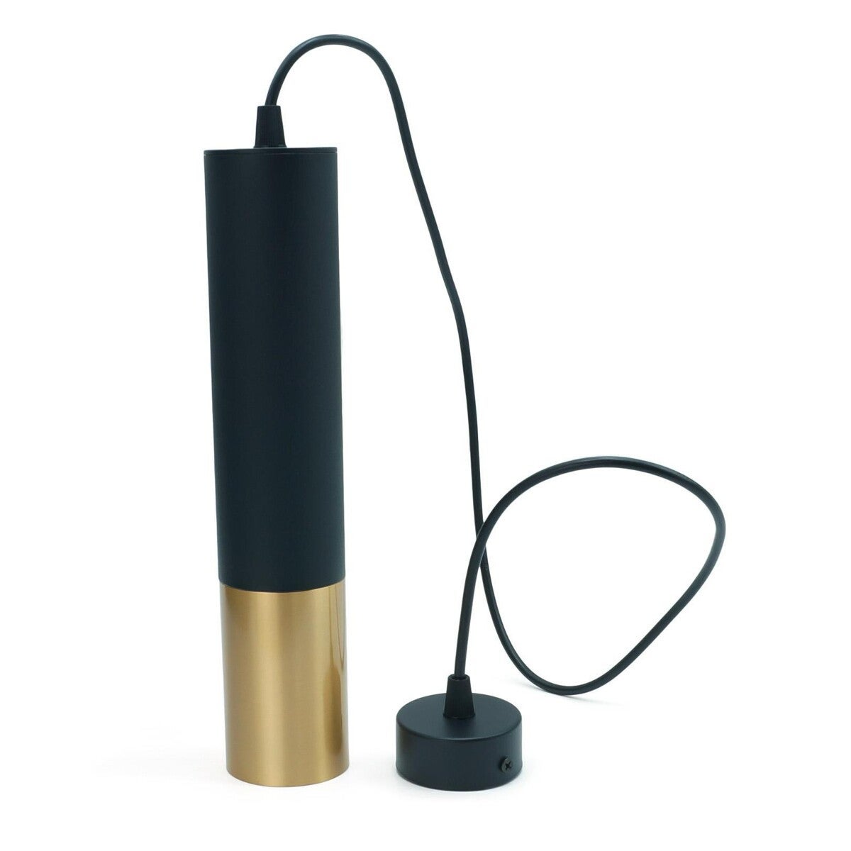 Lampa wisząca Circus czarno-złota 1xGU10x40W tuba wym: 150 x 6 x 6 cm metal IdeaLED