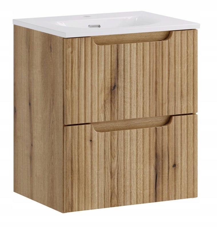 Szafka łazienkowa Nova 50 cm dąb coast evoke z umywalką SKY