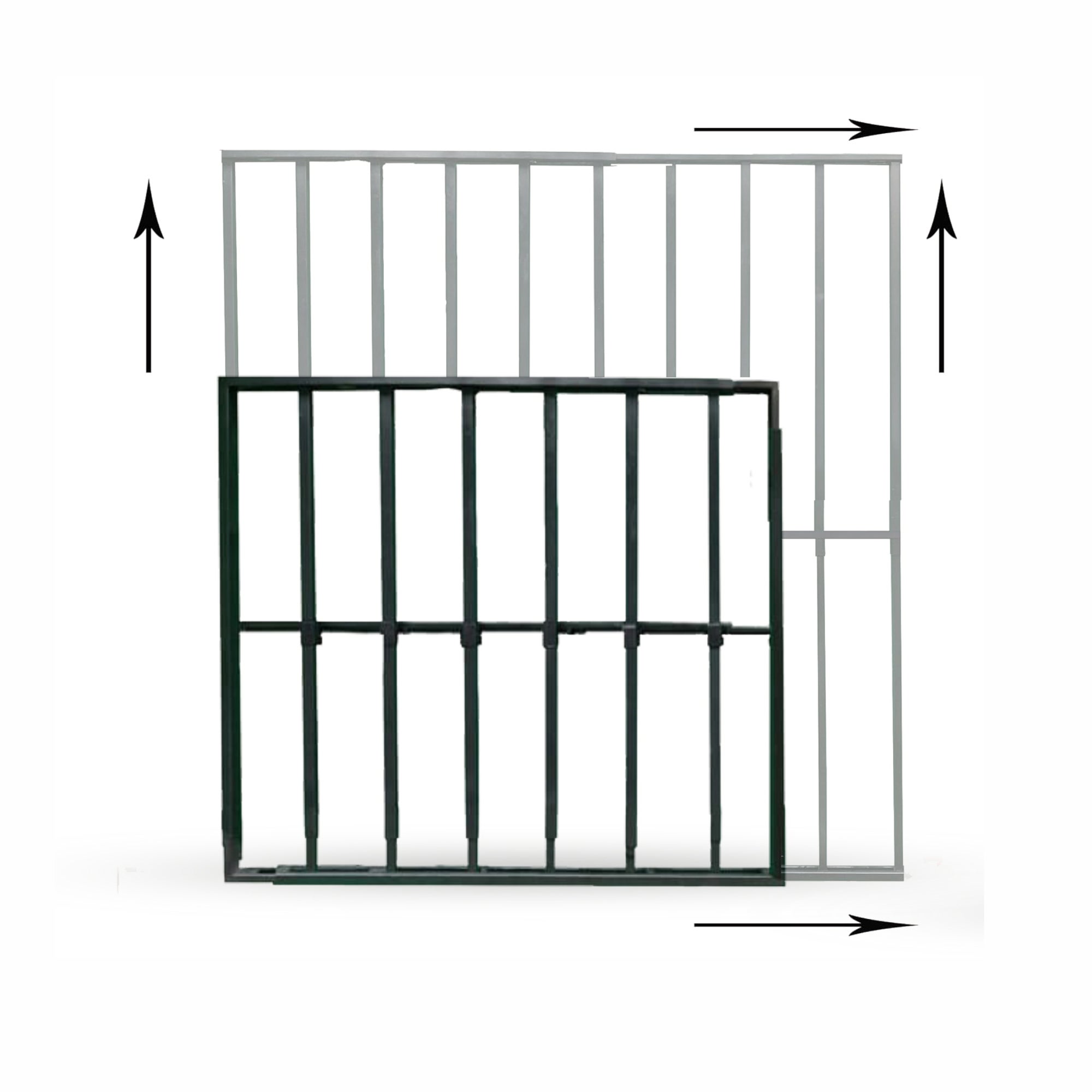 Grille de défense réglable pour fenêtre (largeur et hauteur) de 55x95 cm à 100x165 cm noir - 10