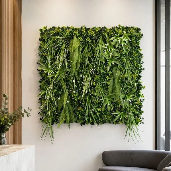 Plafond Végétal Artificiel Feuillage Suspendu MGS 100 x 100 cm – Panneau Dense Effet Jungle - 4