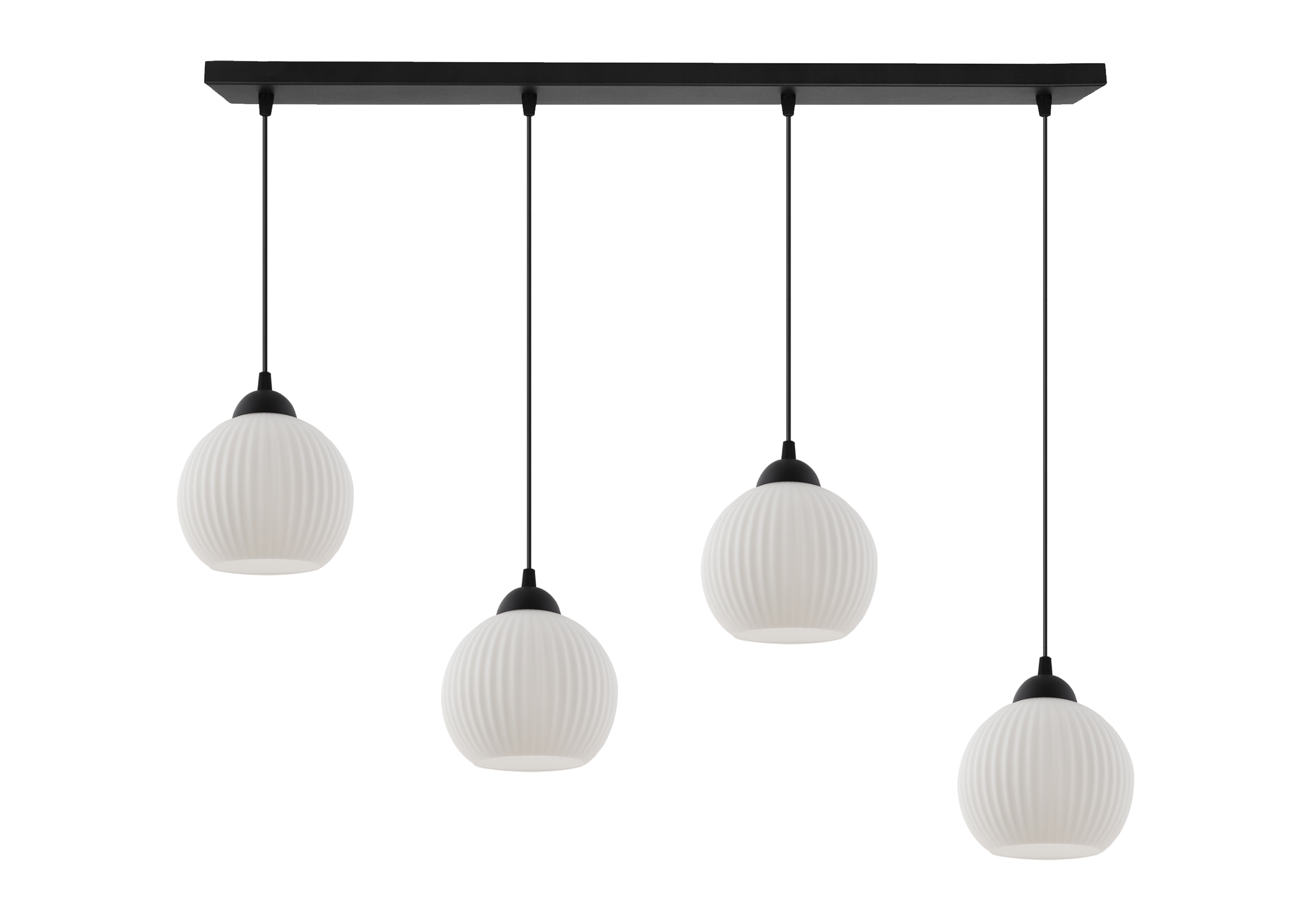 Lampa sufitowa wisząca Riffle loft 4xE27 klosz kula czarna/biała Light Home LH