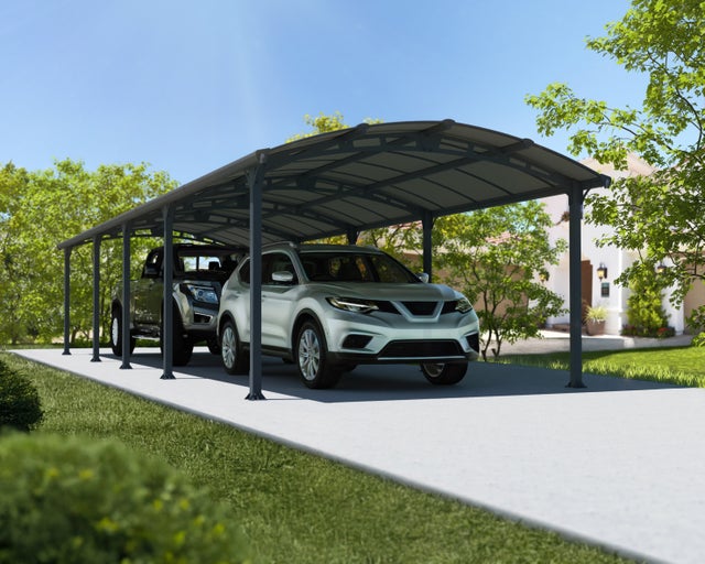 Carport Arcadia 10,7 x 3,59 m Gris Canopia
