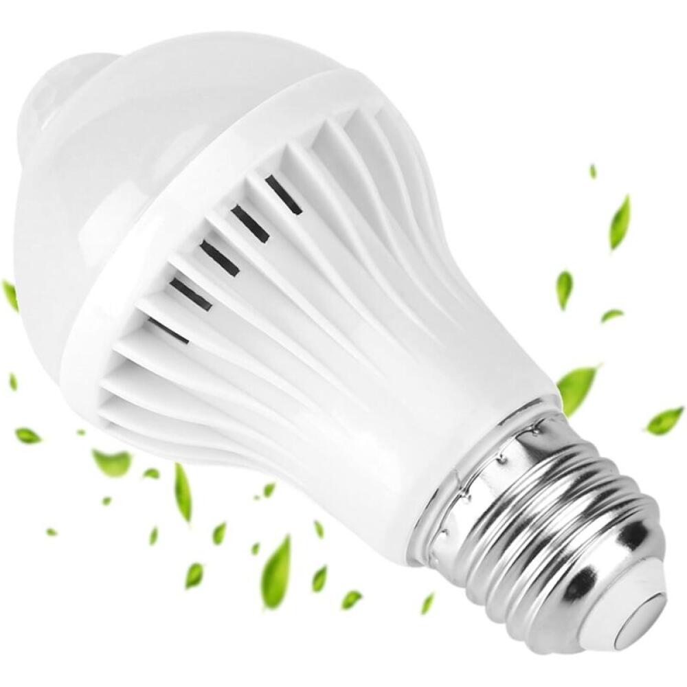 Żarówka LED 5 W z czujnikiem ruchu E27, inteligentne wykrywanie, lampa PIR IR do garażu, drzwi wejściowych, ganku, schodów i korytarza