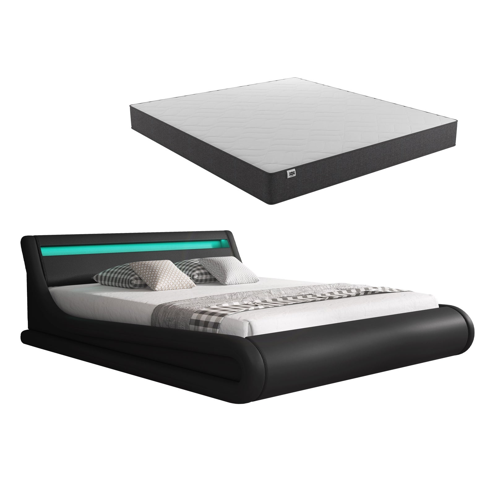 Coffre Design Lit coffre design Parisina - noir avec Matelas Texas 150x190cm | Leroy ...