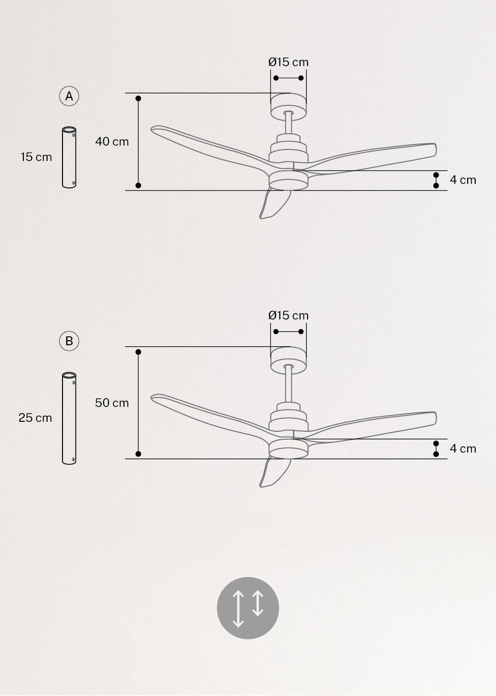 CREATE - WIND STYLANCE M - Ventilateur de plafond 40W silencieux 100% bois Ø 132 cm sans eclaraige avec contrôleur mural - 8