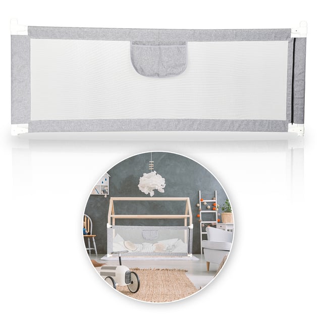 Barrière de Lit Extra-Large de 200 cm Protection de Lit pour Tout-Petit Accessoire de Chambre pour Garçons et Filles Barrière de Lit