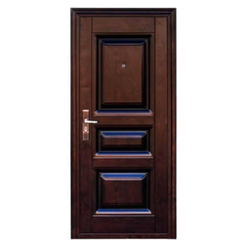 Usa exterior cu izolatie Novo Doors ND5001S, 86x200 cm, Deschidere dreapta, Tabla 0.5 mm, Pentru case si apartamente, Maron lovitura de ciocan