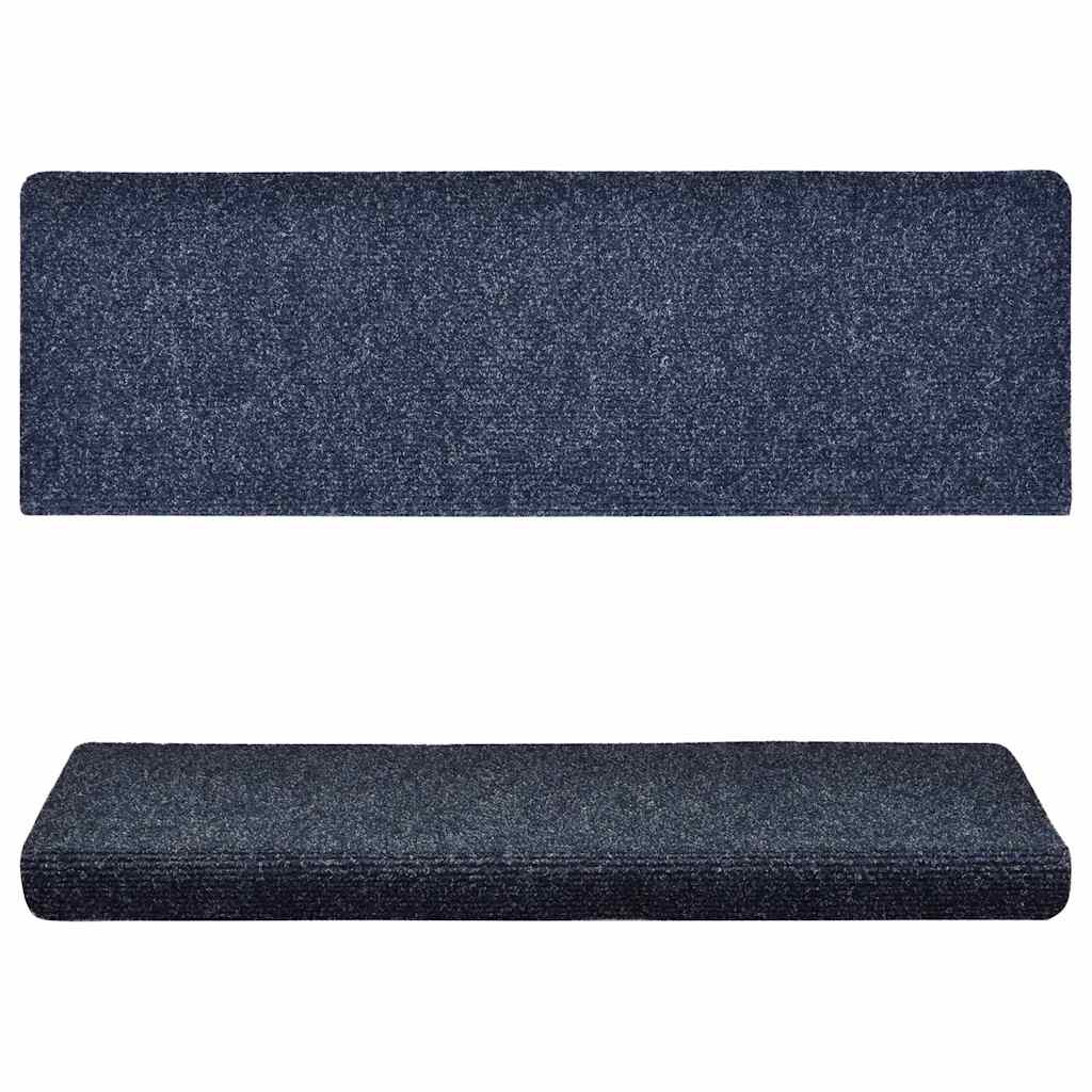 Maison Exclusive - Tappetini per scale autoadesivi 15 pz 65x21x4 cm blu bordo rettangolare - 3