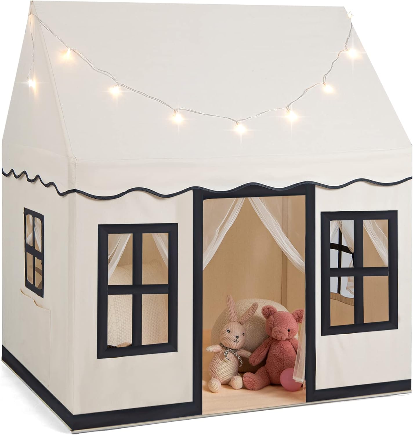 Floving Tente De Jeu Pour Enfants, Château Pour Enfants Chateau Pour Enfants Tente De Jeu Interieur Exterieur Jouets Maison Wendy Avec Des Etoiles En Guirlande Lumineuse Navire Spatial