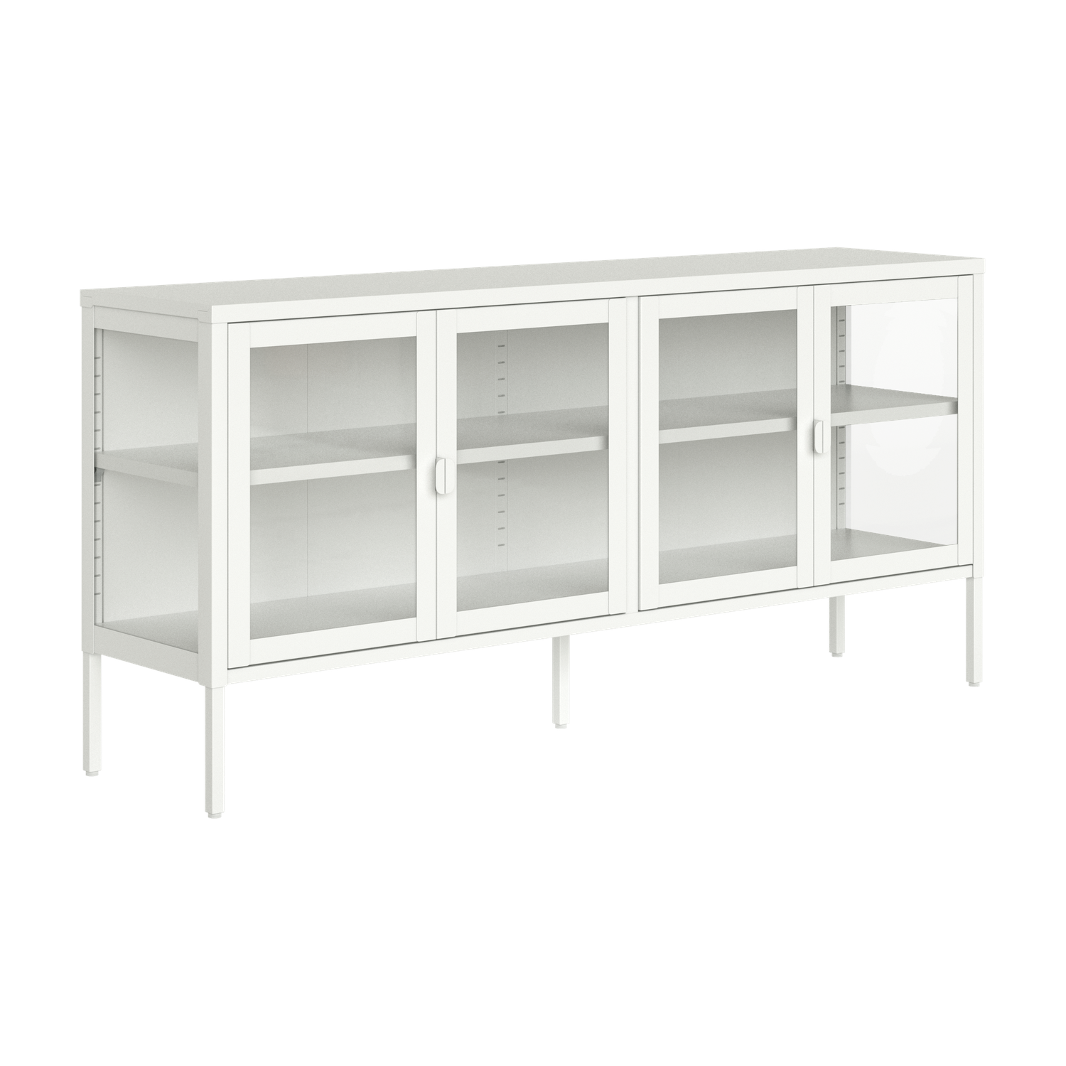 Bogal  Aparador De Cristal Titania 4 Puertas 150X70x35, Muebles Modernos Crema , Leroy Merlin